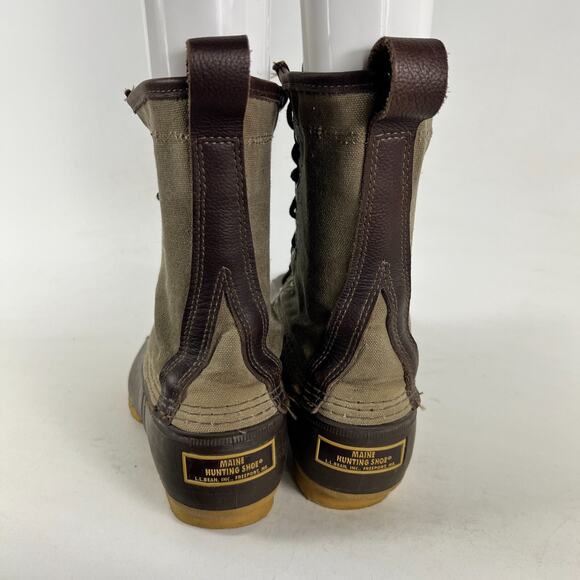 L.L Bean Maine Hunting Shoes Women's 8 Green Waterproof Leather Lace Up High Top - Picture 7 of 11